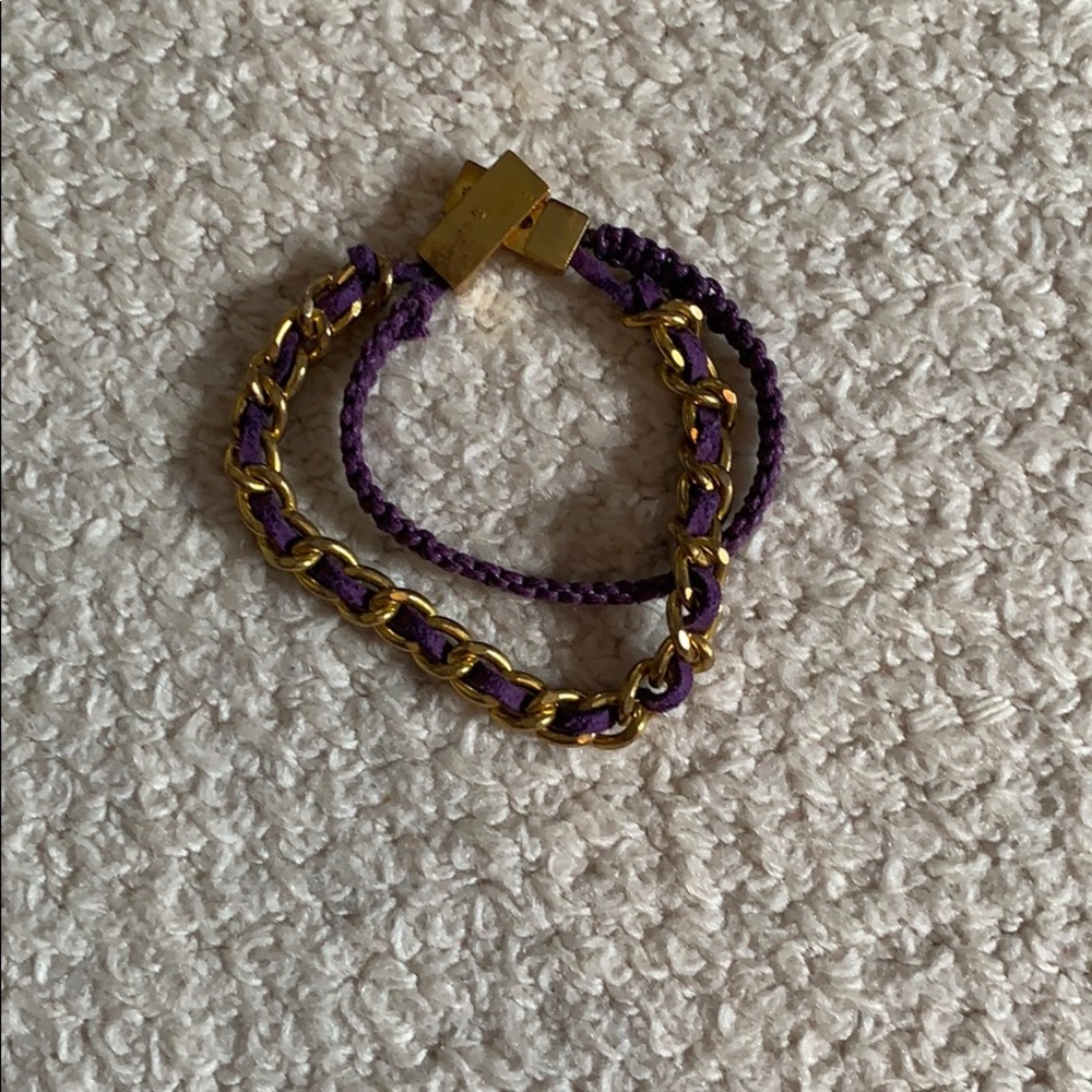 a very cute purple and gold bracelet